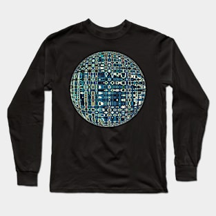 Perspective Geometry 3D Blue Ball Long Sleeve T-Shirt